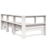 Bookcase Bed without Mattress White 90x190cm Solid Wood Pine 3324560