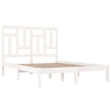 Bed Frame without Mattress White 200x200 cm Solid Wood Pine 3104564