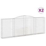 Arched Gabion Baskets 2 pcs 400x30x140/160 cm Galvanised Iron 3146892