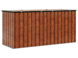 Garden Storage Box Brown 214 x 82 x 132 cm Steel 42011286