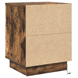 Bedside Cabinet with 2 pcs Smoked Oak 39 x 34.5 x 50 cm 869603