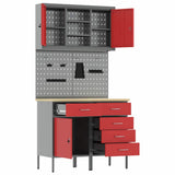 Work Cabinet Set with Drawer with Shelf with Storage 5 pcs Red 3321427