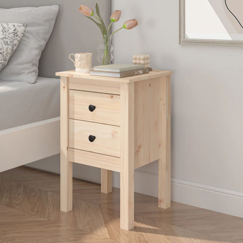 ZNTS Bedside Cabinet 40x35x61.5 cm Solid Wood Pine 813689