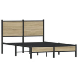 Metal Bed Frame without Mattress Sonoma Oak 120x200 cm 4007866