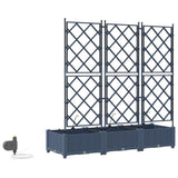 Garden Planter 3 pcs Grey 120 x 40 x 126 cm PP 42002875