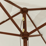 Garden Parasol with Wooden Pole Sand 198x198x231 cm 363183