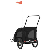Pet Bike Trailer Black Oxford Fabric and Iron 93989