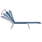 Sunlounger Set of 2 Blue Powder-coated steel Standard Foldable 44299