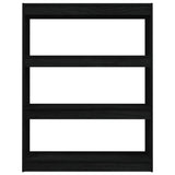 Book Cabinet/Room Divider Black 100x30x103 cm Solid Pinewood 808217