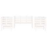 ZNTS 3 Piece Garden Lounge Set White Solid Wood Pine 825143