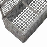 46935 Trellis Raised Bed with 3 Pots 83x30x130 cm Poly Rattan Grey