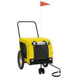 Pet Bike Trailer Yellow and Black Oxford Fabric and Iron 94022