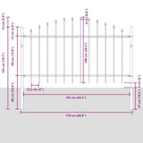 Garden Fence 7 pcs White 170 x 140 cm Powder-Coated Steel 3360167