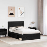 Bed Frame with Headboard Black 120 x 200 cm Solid Pine Wood 3409784