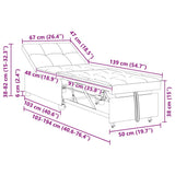 Sofa Bed Cream 194 x 50 x 82 cm Plywood 42008588
