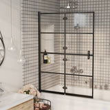 Folding Shower Enclosure ESG 100x140 cm Black 150744
