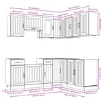 ZNTS 11 Piece Kitchen Cabinet Set Kalmar Gloss White Engineered Wood 3314943