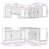 ZNTS 11 Piece Kitchen Cabinet Set Kalmar Gloss White Engineered Wood 3314943