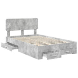 Bed Frame Concrete Grey 120 x 190 cm Engineered Wood 3412403