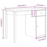 Desk 100x50x75 cm Solid Wood Pine 814629