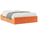 Bed Frame without Mattress Wax Brown 160x200 cm Solid Wood Pine 3282371