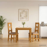 Dining Set 3 pcs Grey Solid Oak Wood 3430323
