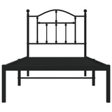 Metal Bed Frame without Mattress with Headboard Black 90x190cm 353431