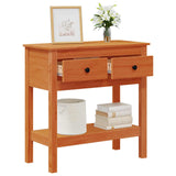 Console Table Wax Brown 75 x 35 x 75 cm Soild Pine Wood 869934