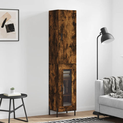 Highboard Smoked Oak 34.5x34x180 cm Engineered Wood 3199054