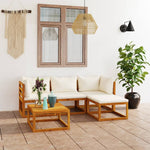 ZNTS 5 Piece Garden Lounge Set with Cushions Solid Wood Acacia 3098668