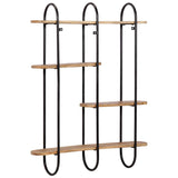 Wall Shelf 90x20x116.5 cm Solid Rough Wood Mango 373635