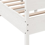 Bed Frame without Mattress White 135x190 cm Double Solid Wood Pine 3216397