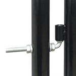 ZNTS Black Single Door Fence Gate 100 x 250 cm 141689