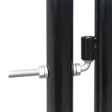 ZNTS Black Single Door Fence Gate 100 x 250 cm 141689
