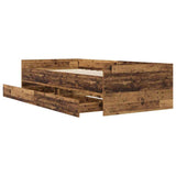 Bed Frame with Drawer Old Wood 90 x 190 cm Solid Pine Wood 3403207