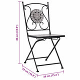 Garden Chair Set of 2 Grey Powder-coated iron and ceramic 46716