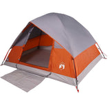 Camping Tent Dome 3-Person Grey and Orange Waterproof 94697