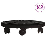 Plant Trolleys with Wheels 2 pcs Diameter 30 cm Black 170 kg 3143915