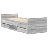 Bed Frame without Mattress Grey Sonoma 75x190 cm Small Single 3203822