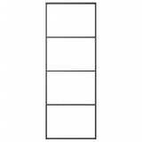Sliding Door Aluminium and ESG Glass 76x205 cm Black 149479