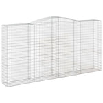 Arched Gabion Baskets 4 pcs 400x50x200/220 cm Galvanised Iron 3147063