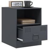 ZNTS Bedside Cabinets 2 pcs Anthracite 34.5x39x44 cm Steel 841756