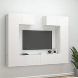6 Piece TV Cabinet Set White Engineered Wood 3114462