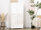 4-Door Kitchen Cupboard, Tall Freestanding 5-Tier Storage Cabinet with 3 Adjustable Shelves, 2 T3398P423543
