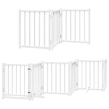 Dog Gate with Door Foldable 12 Panels White 600 cm Poplar Wood 3155704