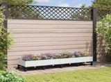 Garden Planter with Wheels White 160 x 40 x 33 cm PP 3423132