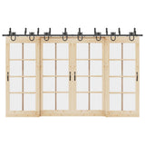 Sliding Door Hardware Kit 366 cm Steel Black 3295757