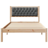 Bed Frame with Headboard Dark Grey 100 x 200 cm Solid Pine Wood 878210