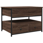 ZNTS Coffee Table Brown Oak 70x50x50 cm Engineered Wood and Metal 845385
