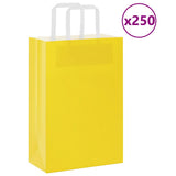 Paper Bags 250 pcs with Handles Yellow 21x11x31 cm 4102008